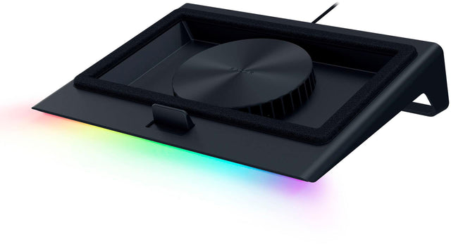 Front. Razer - Laptop Cooling Pad with Intelligent Fan Control and Chroma RGB for Laptops 14 Inches to 18 Inches - Black.