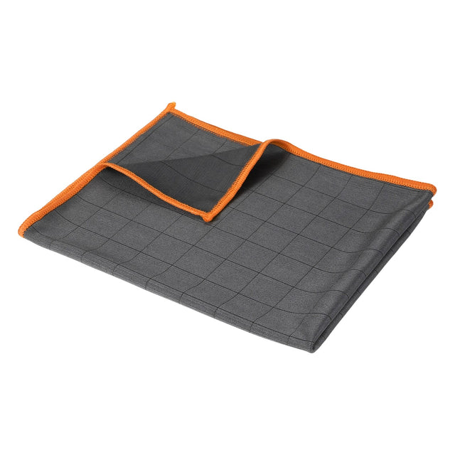 Front. Unique Bargains - 20x16 Inches Carbon Microfiber Cloth, 1pc Ultra Absorbent Lint Free Towel for Glass, Mirror, Kitchen, Cars, Dish - Orange.