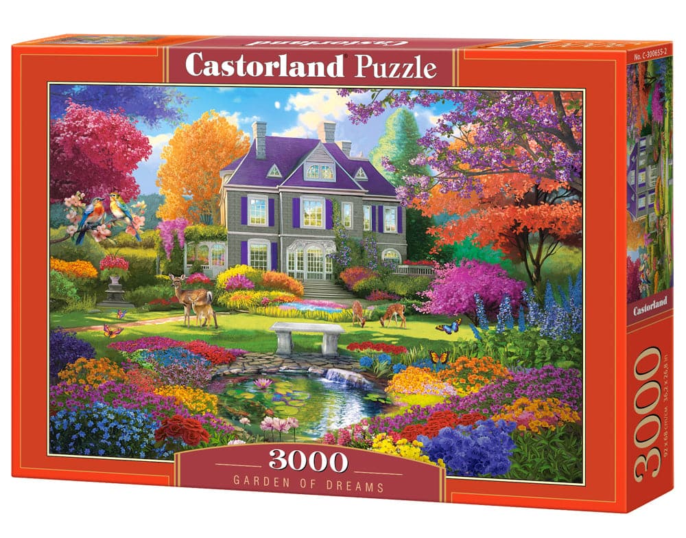 3000 Piece Jigsaw Puzzles, Garden of Dreams, Idyllic paradise, Colorful puzzles, Castorland C-300655-2 - Red