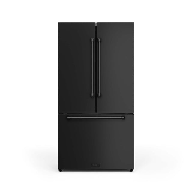 Front. Thor Kitchen - 36 in. Wide Gordon Ramsay Series by Thor Kitchen 20.3 Cu. Ft. Counter Depth Refrigerator - Black.