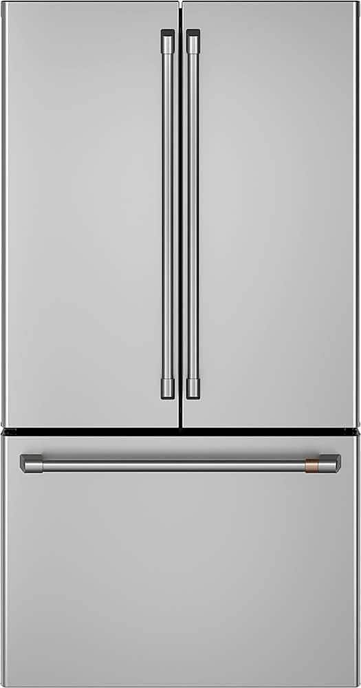 Front. Café - 23.1 Cu. Ft. French Door Counter-Depth Refrigerator, Customizable - Stainless steel.