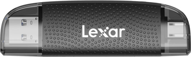 Front. Lexar - Lexar Dual-Slot USB-A/C Reader, Up to 205MB/s Transfer Speed, Supports SD and microSD Cards - Black.