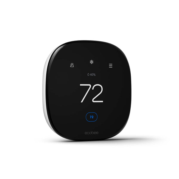 ecobee - Enhanced Smart Programmable Touch-Screen Wi-Fi Thermostat with Alexa, Apple HomeKit and Google Assistant - Black