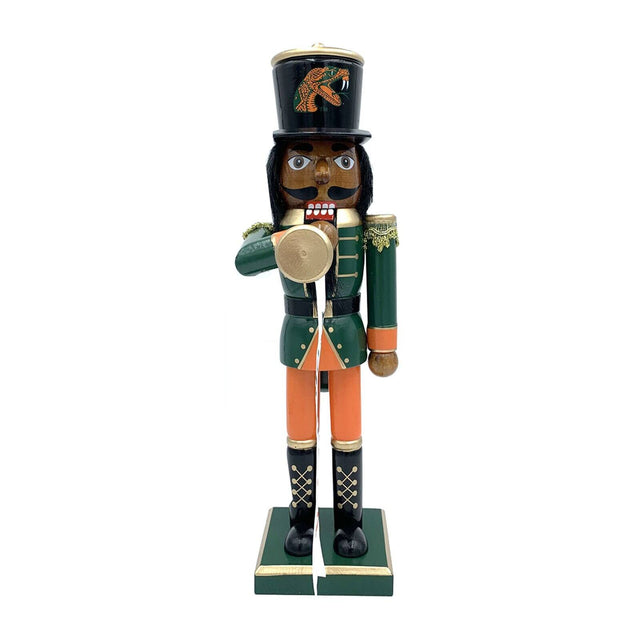 Front. Santa's Workshop - Florida A&M Rattlers 14" Bugler Nutcracker - Green.