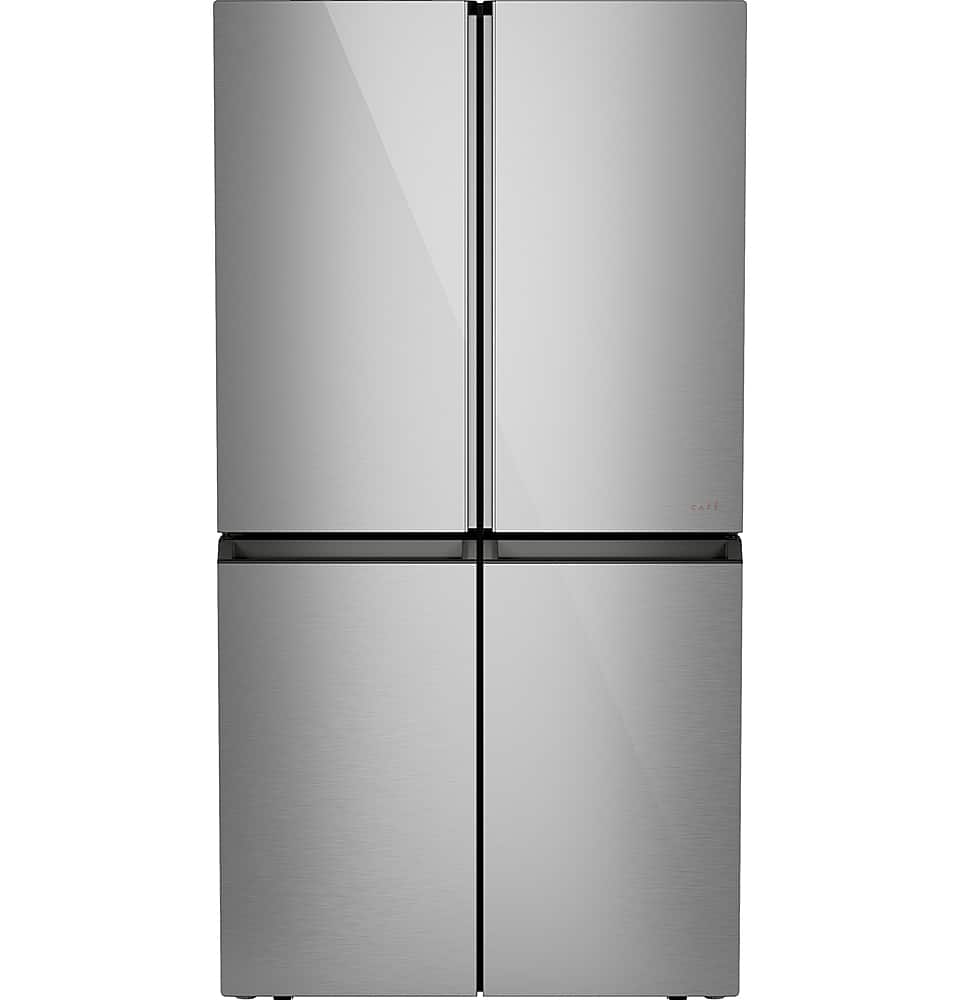 Café - 36 in. Wide 28.3 Cu. Ft. 4-Door French Door Smart Refrigerator with Dual-Dispense AutoFill Pitcher - Platinum Glass