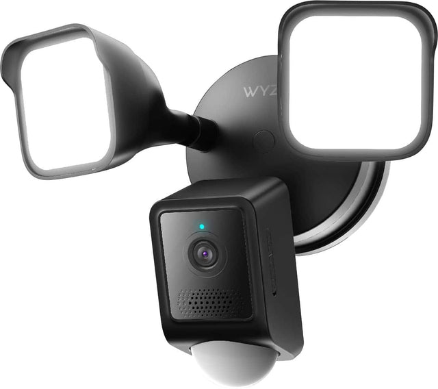 Wyze - Wired Outdoor Wi-Fi, 2800 Lumen Floodlight Home 2k Security Camera v2 - Black