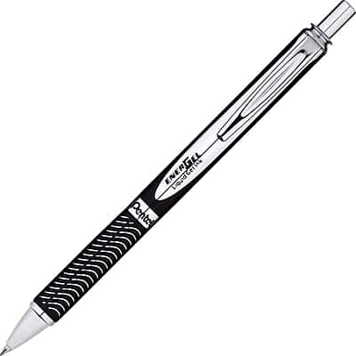 Pentel - Alloy Roller Ball Retractable Pen, Medium Point - Black Ink