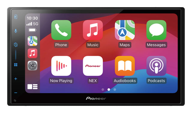 10:30  
5G  
Phone  
Music  
Maps  
Messages  
Now Playing  
NEX  
Audiobooks  
Podcasts  
Pioneer