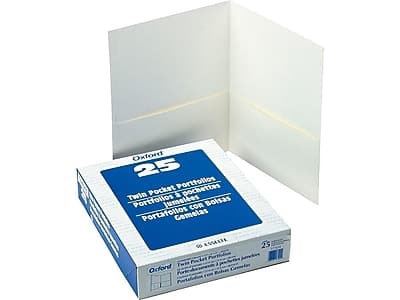 Oxford - Twin Portfolio Folders, 25/Box - White