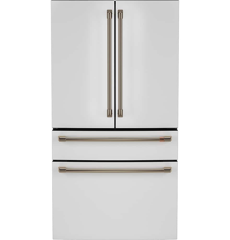 Café - 36 in. Wide 28.7 Cu. Ft. 4-Door French Door Smart Refrigerator with Dual Dispense Auto Fill Pitcher - Matte White