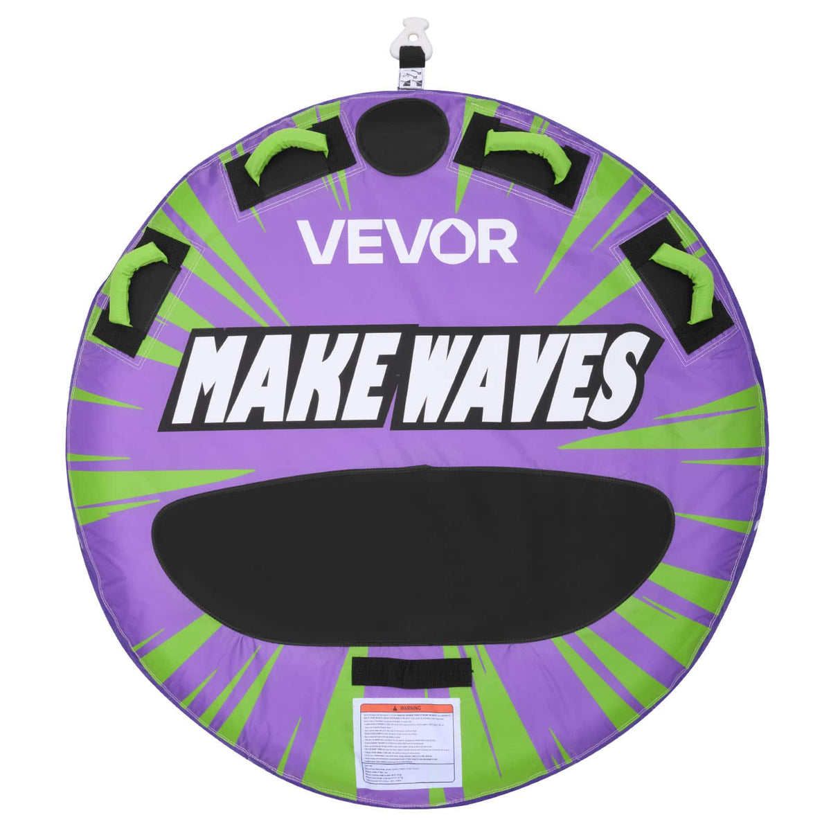 VEVOR - Towable Tubes for Boating, 2-Rider Inflatable Boat Tubes and Towables, 340lbs Capacity Water Sport Tube for Boat to Pull - Green + Purple