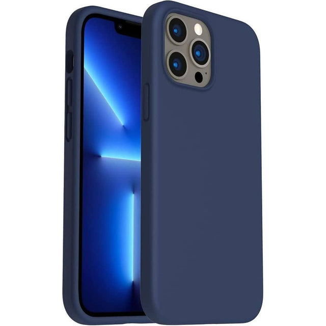 Front. Entronix - Entronix Case Compatible with iPhone 12 Pro Max - Soft-Touch Silicone - Navy Blue.