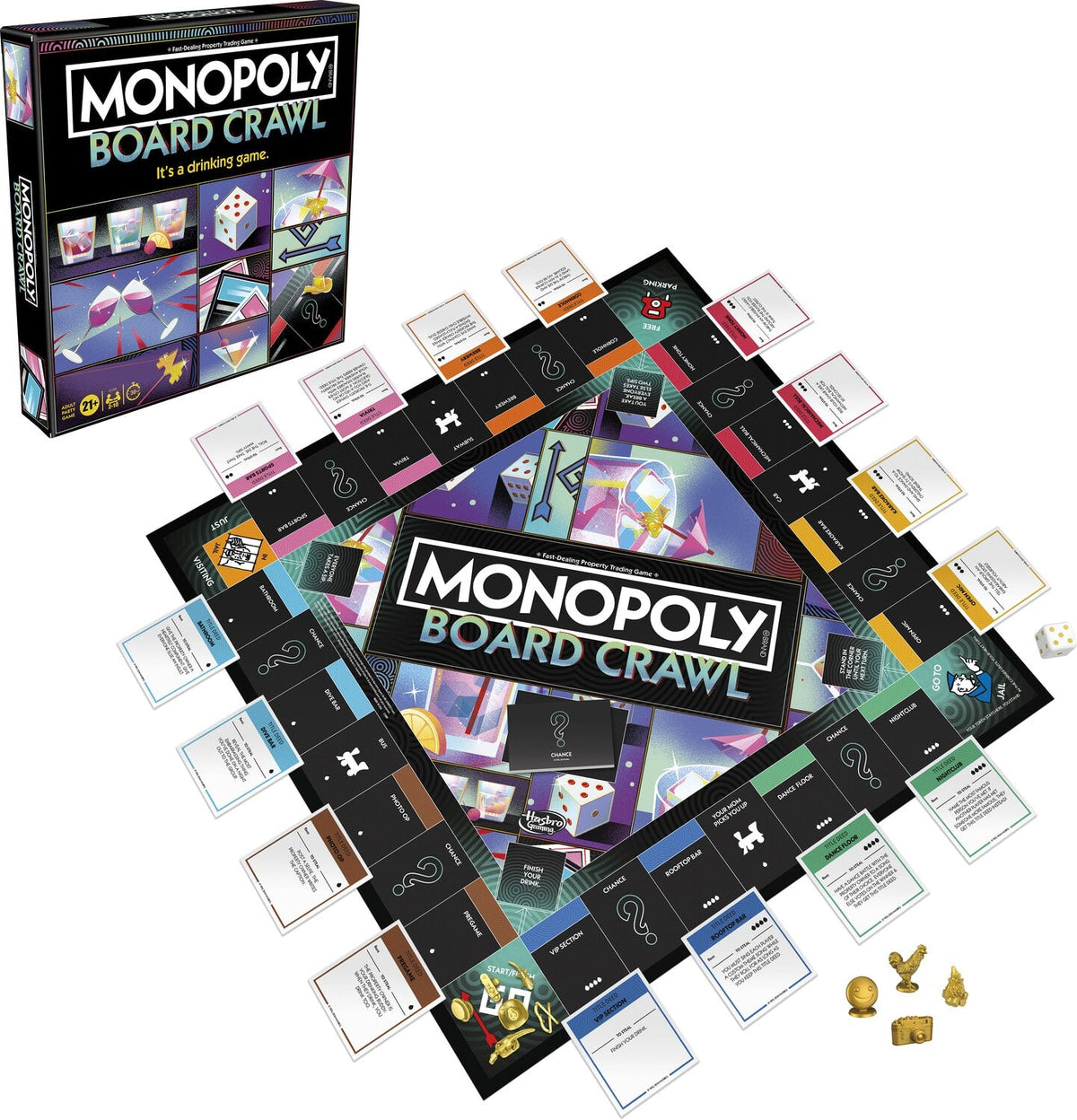 Hasbro - Monopoly: Board Crawl - Adult Party Game - GAMES (MISC) - Multicolor