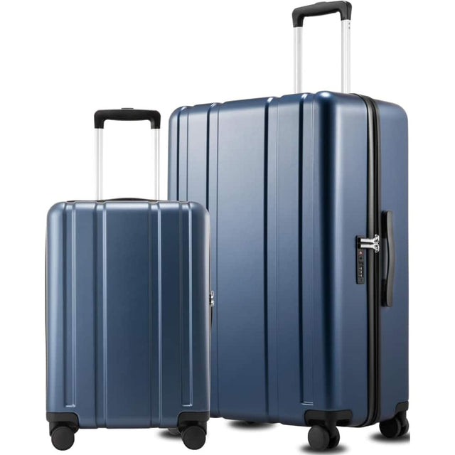 Front. LUGGEX - LUGGEX 20"/28" 2-Piece Luggage Set L2 PC Hardside Suitcase with Spinner Wheels and TSA Lock - EX-Core - Blue.