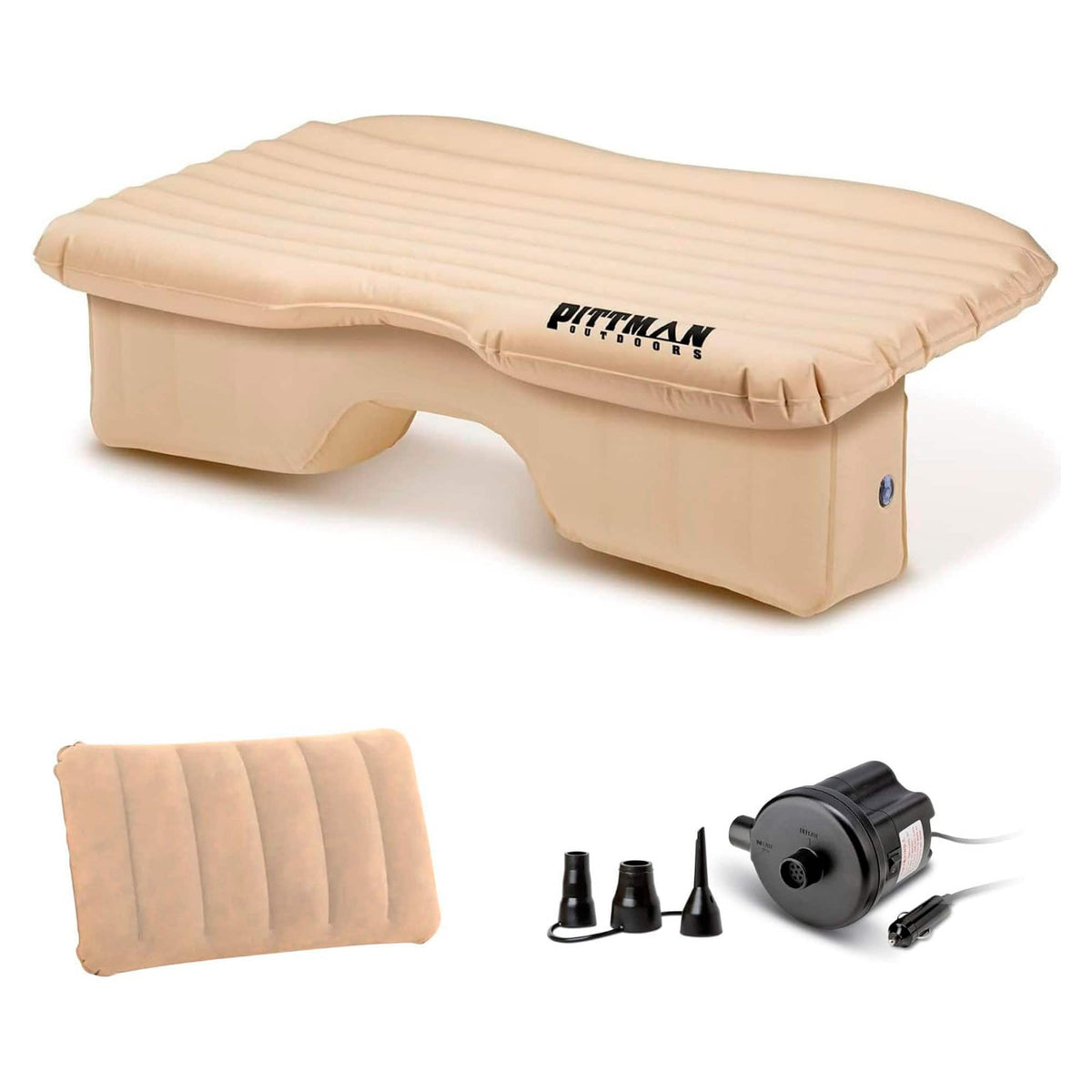 Pittman Outdoors - Backseat Air Mattress, 60” Airbed for Full-Size Vehicles - Tan