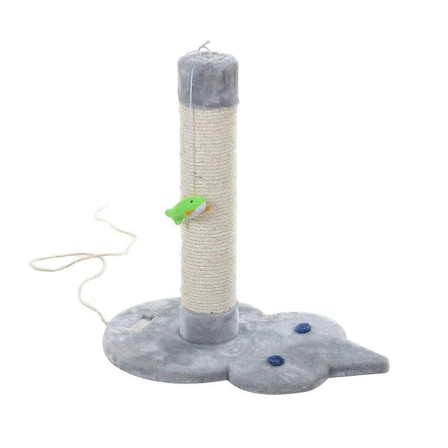 Front. Armarkat - Mouse Shape Real Wood Cat Scratcher Toy Sisal Scratching PostKitty Training - Gray.