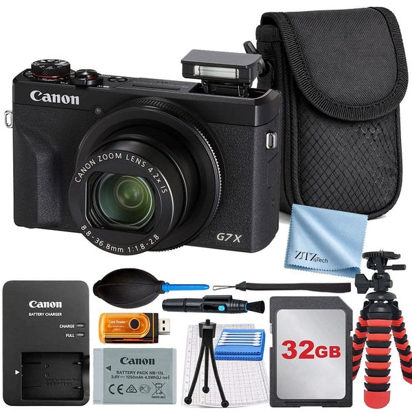 Bundle - Canon - PowerShot G7 X Mark III Camera with 32GB Card + ZeeTech Advanced - Black