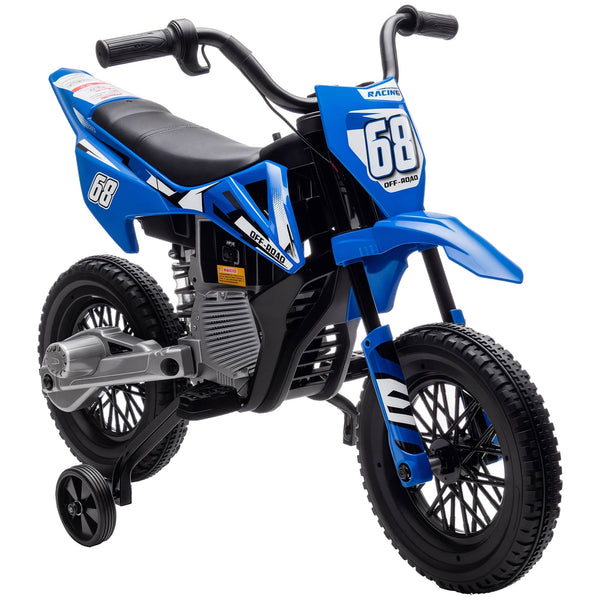 Qaba - Kids Dirt Bike with Twist Throttle, 12V Electric Motorcycle, Electric Bike for Toddler with Wheels, Rear Suspension
