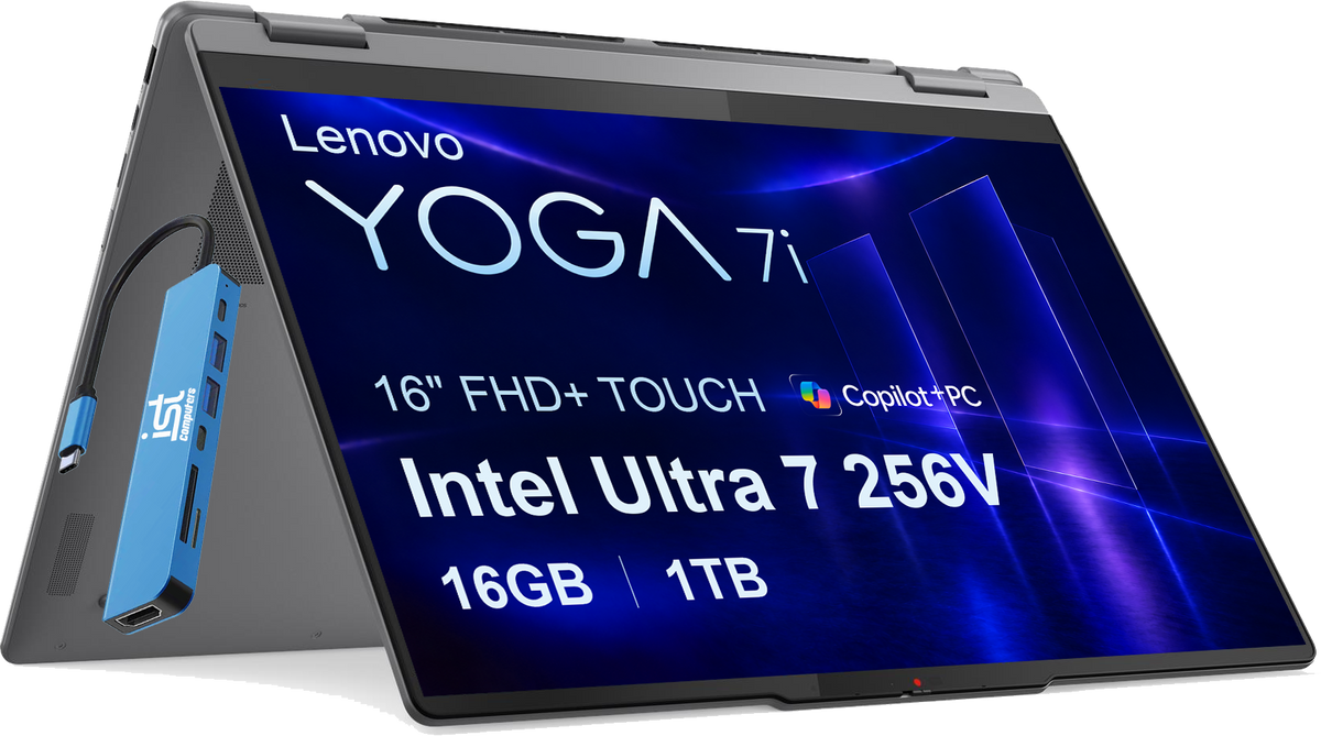 Lenovo - Yoga 7i 2-in-1 16" FHD+ Touchscreen Laptop - Core Ultra 7 256V 2024 - 16GB RAM - 1TB SSD - Yoga Pen - Copilot+ PC - Luna Grey