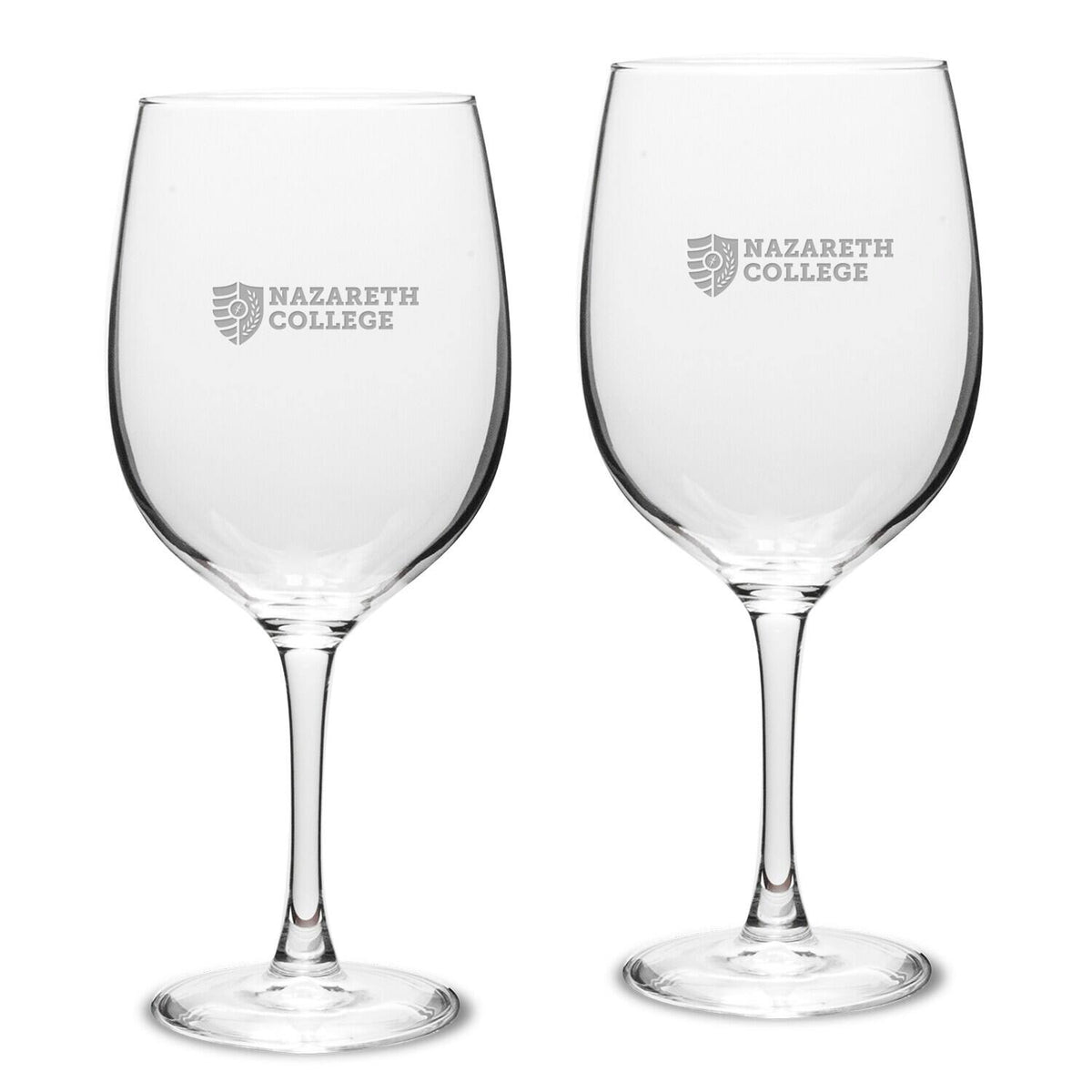 Jardine - Nazareth College Golden Flyers Two-Piece 19oz. Traditional Red Wine Glass Set - Multicolor