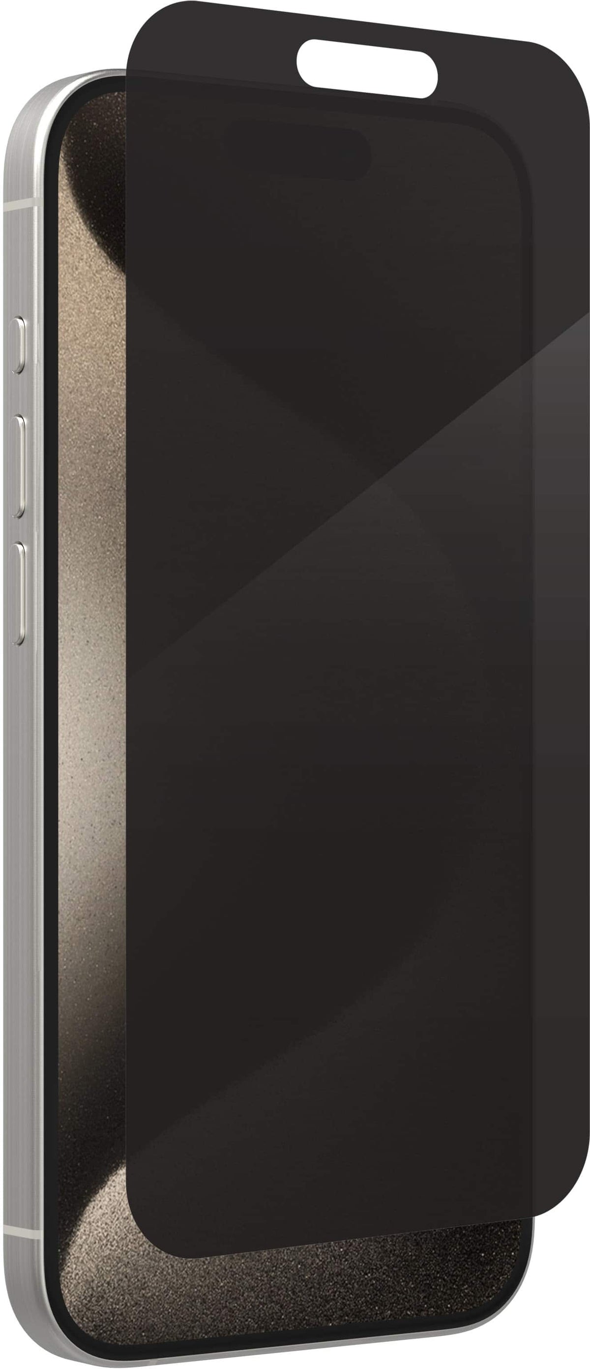 ZAGG - Glass Elite Privacy Maximum Impact & Privacy Filtering Screen Protector for Apple iPhone 15 Pro - Clear