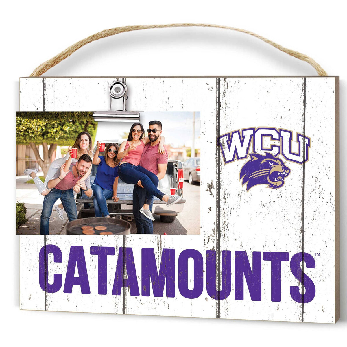 Jardine - Western Carolina Catamounts 8" x 10" Weathered Clip It Frame - White