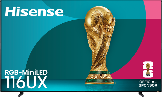 Hisense RGB-MiniLED 116UX  
FIFA WORLD CUP  
OFFICIAL SPONSOR