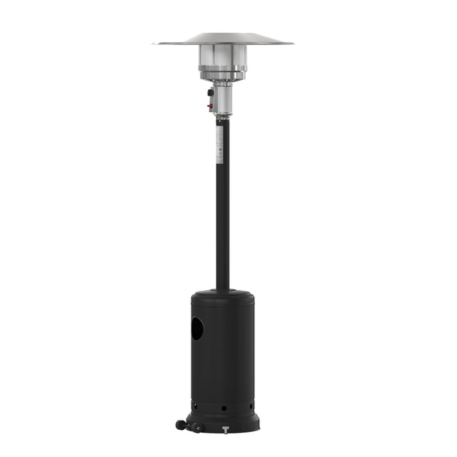 Front. Emma + Oliver - Outdoor Patio Heater - 7.5 Feet Round Steel Patio Heater - 40,000 BTU's - Black.