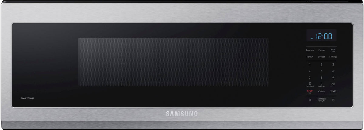Samsung - 1.1 cu. ft. Smart SLIM Over-the-Range Microwave with 400 CFM Hood Ventilation - Stainless Steel