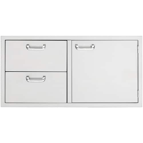 Sedona By Lynx - 42" Storage Door & Double Drawer Combo for Outdoor Kitchen - Silver