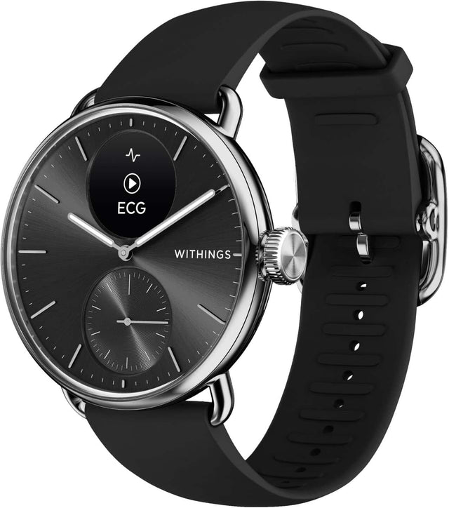 Front. Withings - ScanWatch 2 - Heart Health Hybrid Smartwatch - 38mm - Black/Silver.