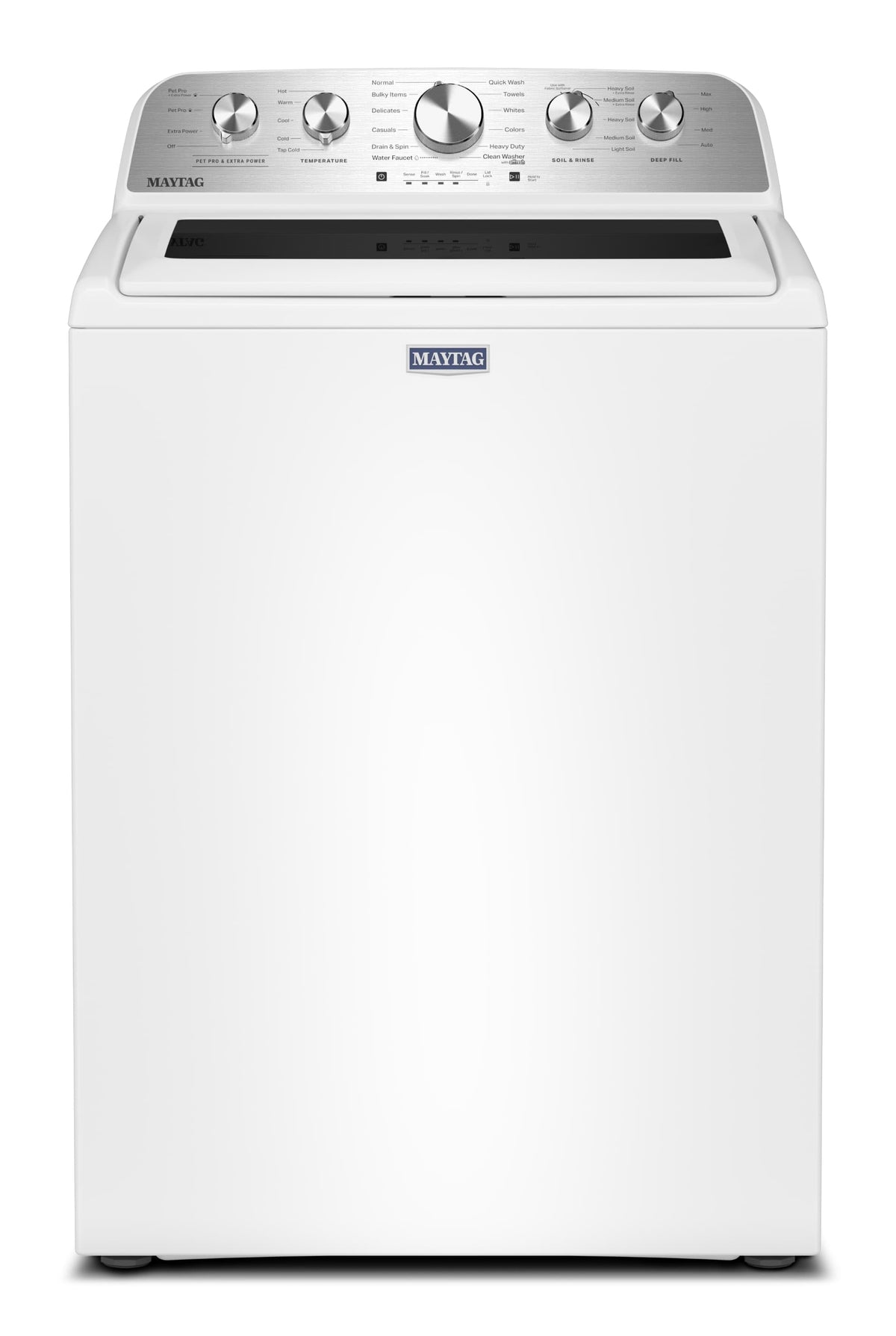Maytag - 4.8 Cu. Ft. Top Load Impeller Washer with Quick Wash Cycle and Soft Close Glass Lid - White