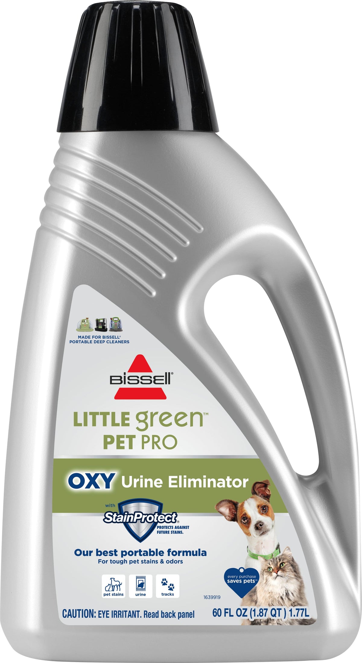 BISSELL - Little Green PET PRO OXY Formula for Portable Carpet Cleaners (60 oz.) - Silver