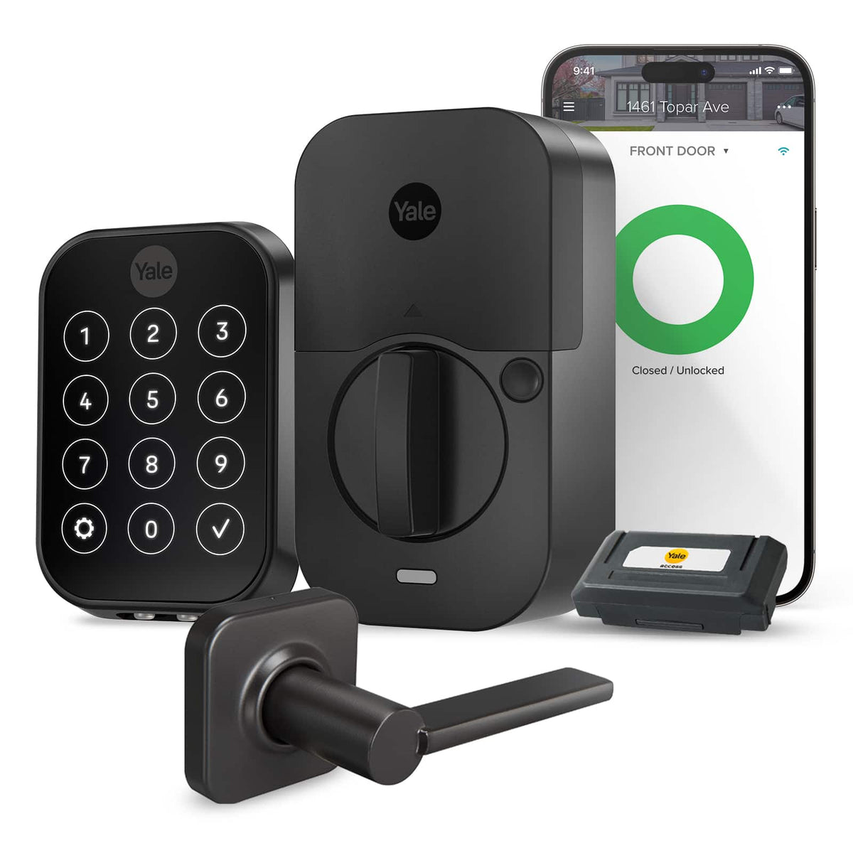 Yale - Assure Lock 2 - Smart Lock Keyless Wi-Fi Deadbolt with Touchscreen Keypad Access - Valdosta Handle - Black Suede