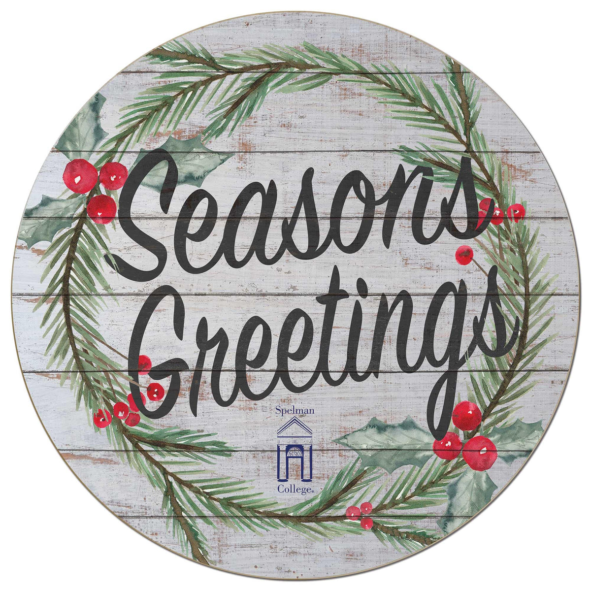 Jardine - Spelman College Jaguars 20'' x 20'' Season's Greetings Circle - White