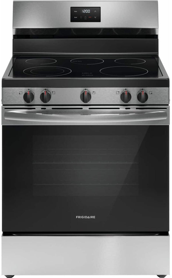 Frigidaire - 30 in. Wide 5 elements 5.3 Cu ft. Freestanding Electric Range with Quick Boil Element - Stainless Steel