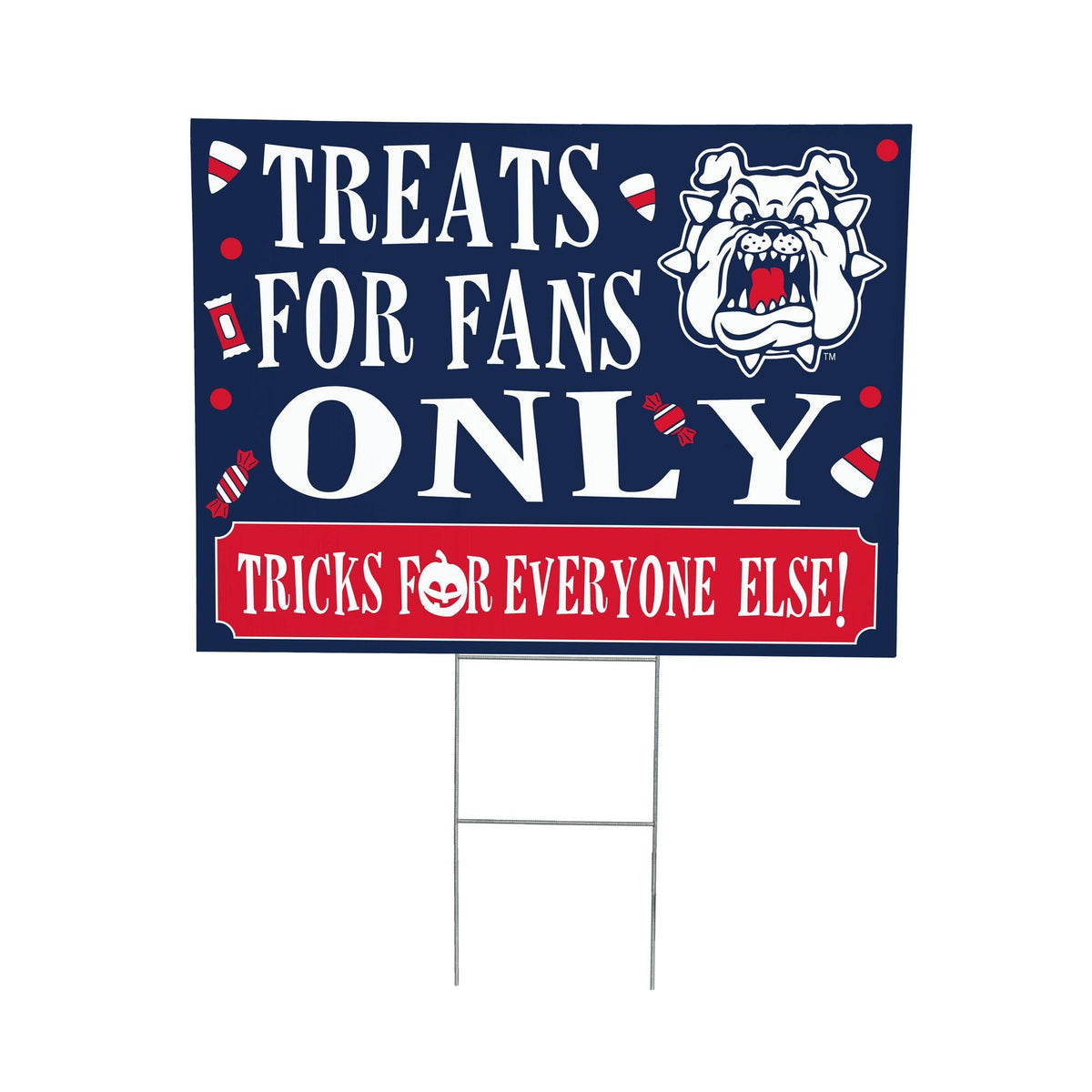 Evergreen Enterprises - Fresno State Bulldogs 18" x 24" Halloween Treats Outdoor Yard Sign - Multicolor