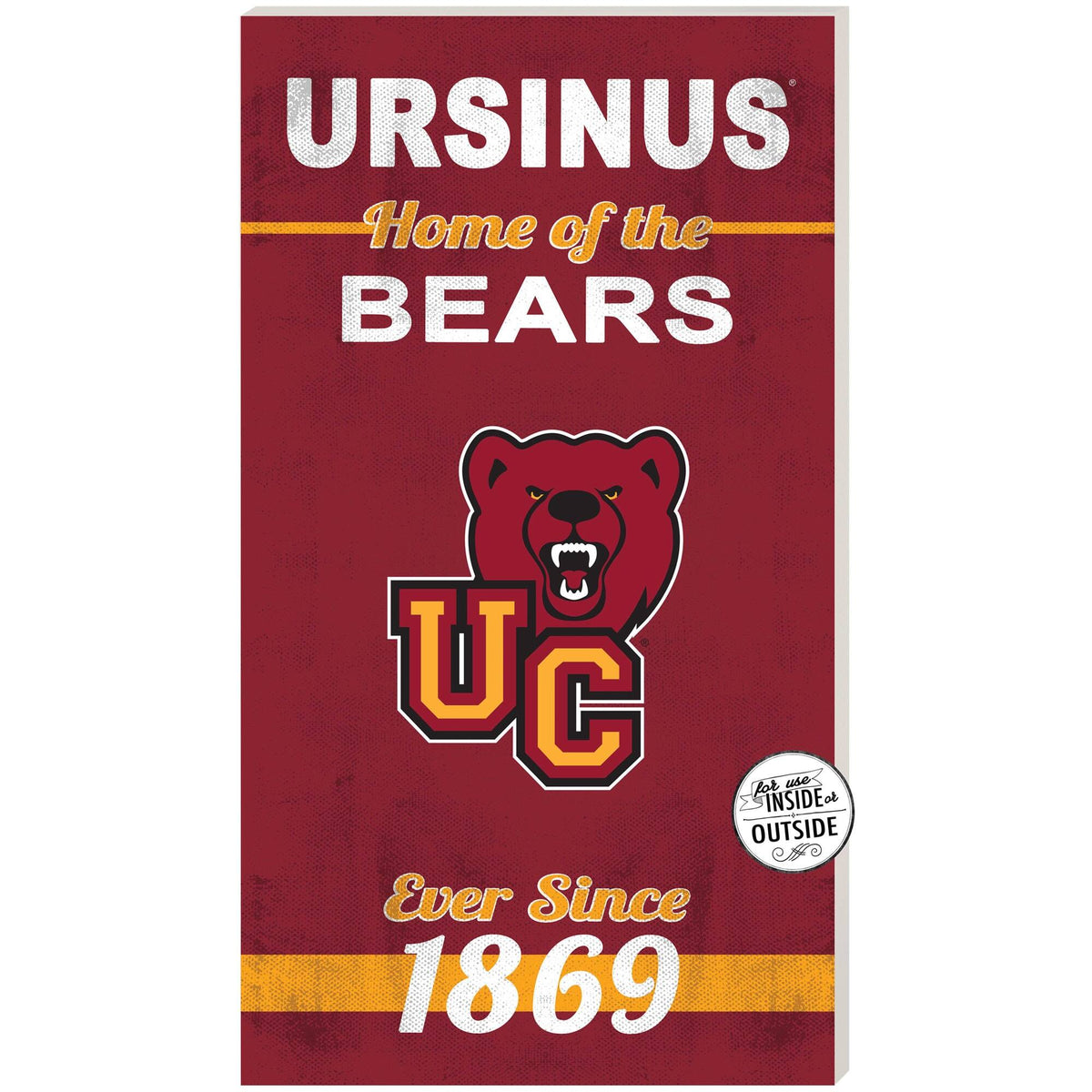 Jardine - Ursinus Bears 11'' x 20'' Indoor/Outdoor Home Of The Sign - Red