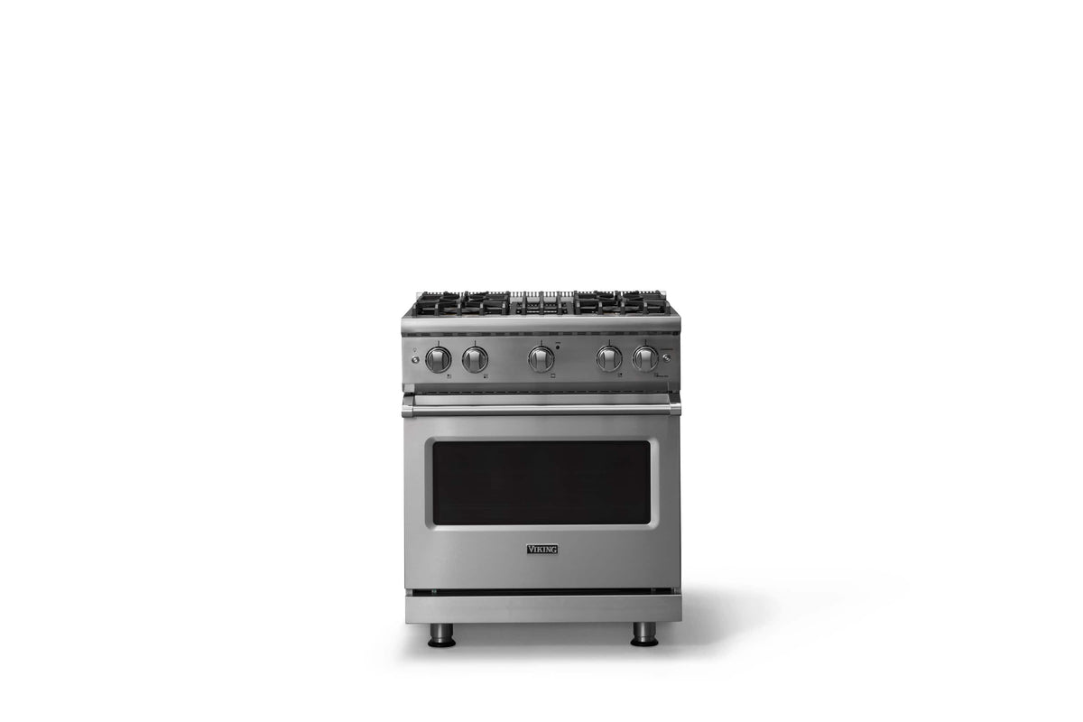 Viking - 30"W. 4.0 Cu. Ft. Freestanding Manual Clean Sealed 4 Burner Gas Convection Range - Stainless Steel - Stainless Steel