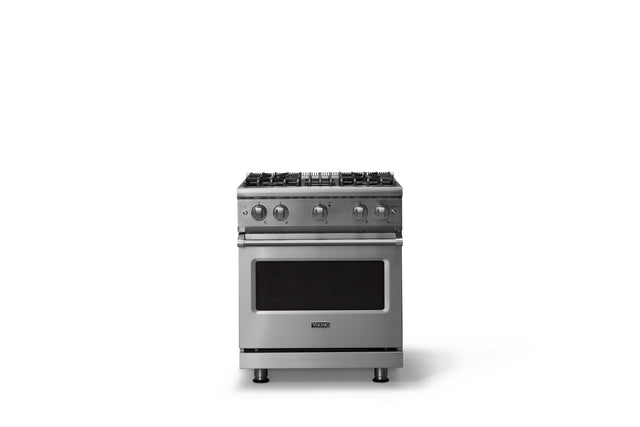 Front. Viking - 30"W. 4.0 Cu. Ft. Freestanding Manual Clean Sealed 4 Burner Gas Convection Range - Stainless Steel - Stainless Steel.