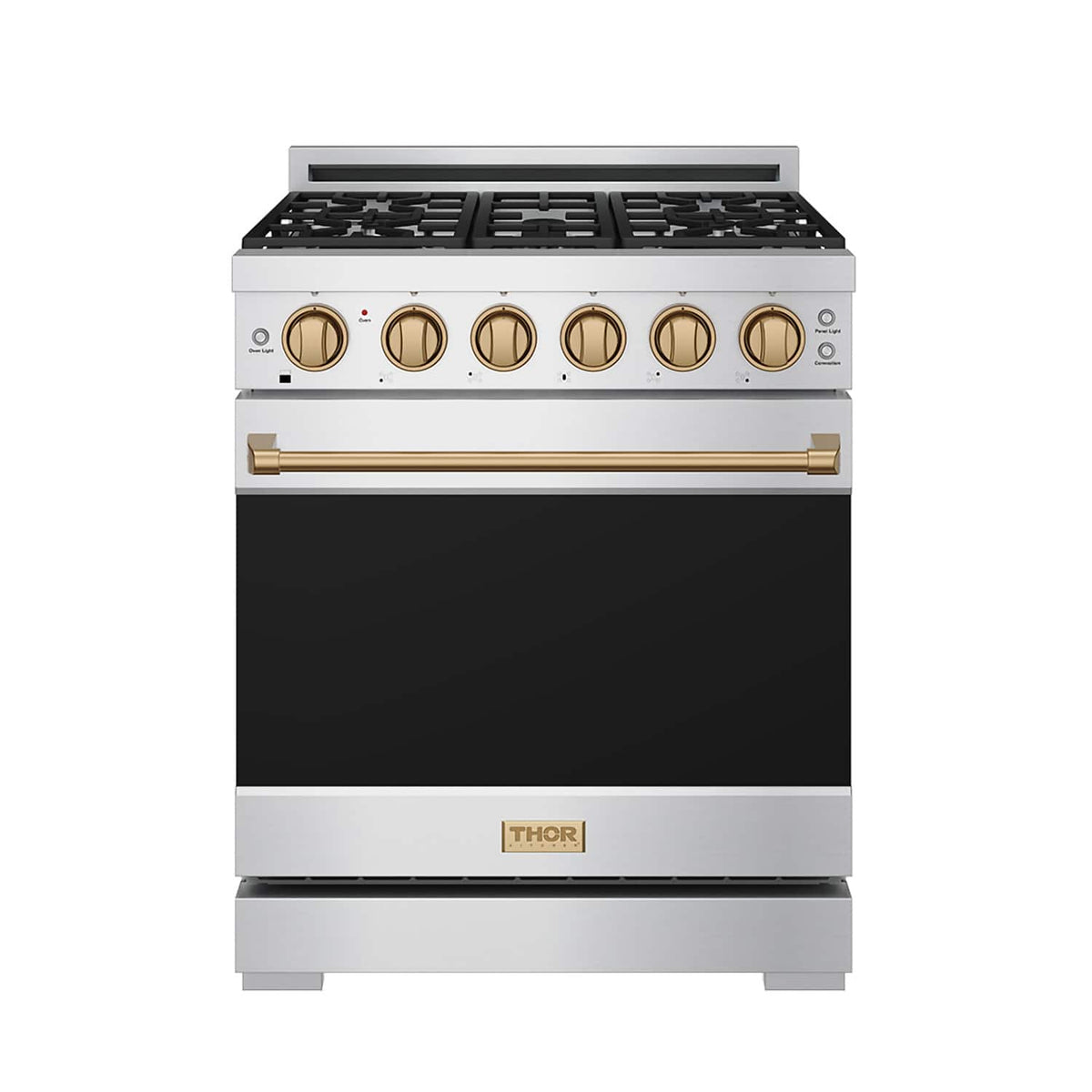 Gordon Ramsay Series by Thor Kitchen 4.55 Cu. Ft Freestanding Gas Range with Bronze Hardware - Stainless Steel