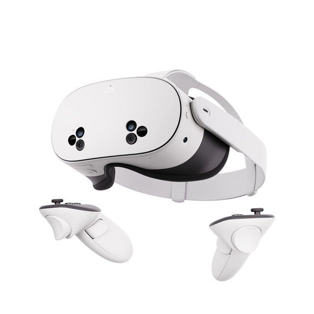 Front. Meta - Meta Quest 3S 128GB | VR Headset Without Wires — Thirty-Three Percent More Memory — 2X Graphical Processing Power - White.