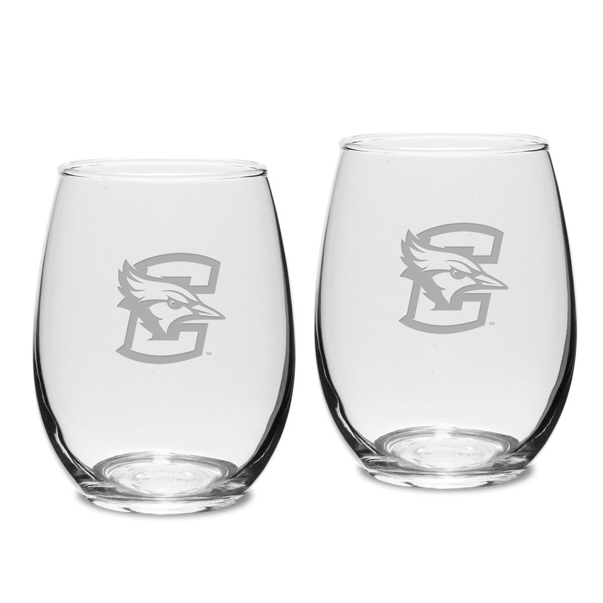 Jardine - Creighton Bluejays 15oz. 2-Piece Stemless Wine Glass Set - Multicolor
