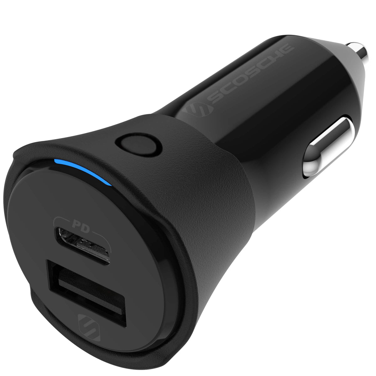 Scosche - FOUND IT - 32W USB-C/ USB-A Charger & Find My Device compatible with Apple & Android - Black