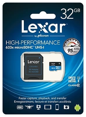 Lexar - Media Professional 32GB microSDHC Memory Card with Adapter, Class 10, UHS-I