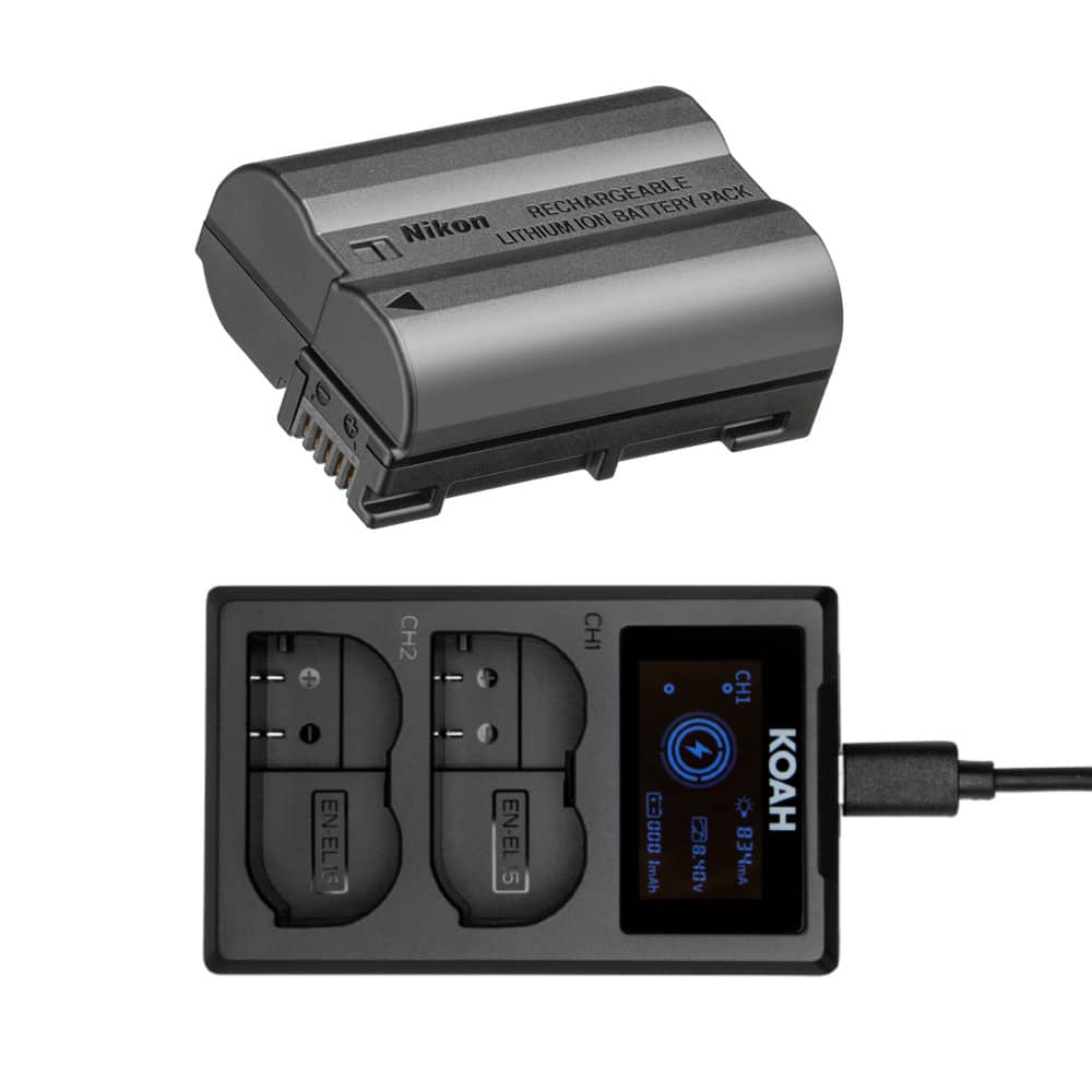 Nikon - EN-EL15c Rechargeable Li-ion Battery with Dual USB-C Charger with LCD Display  bundle
