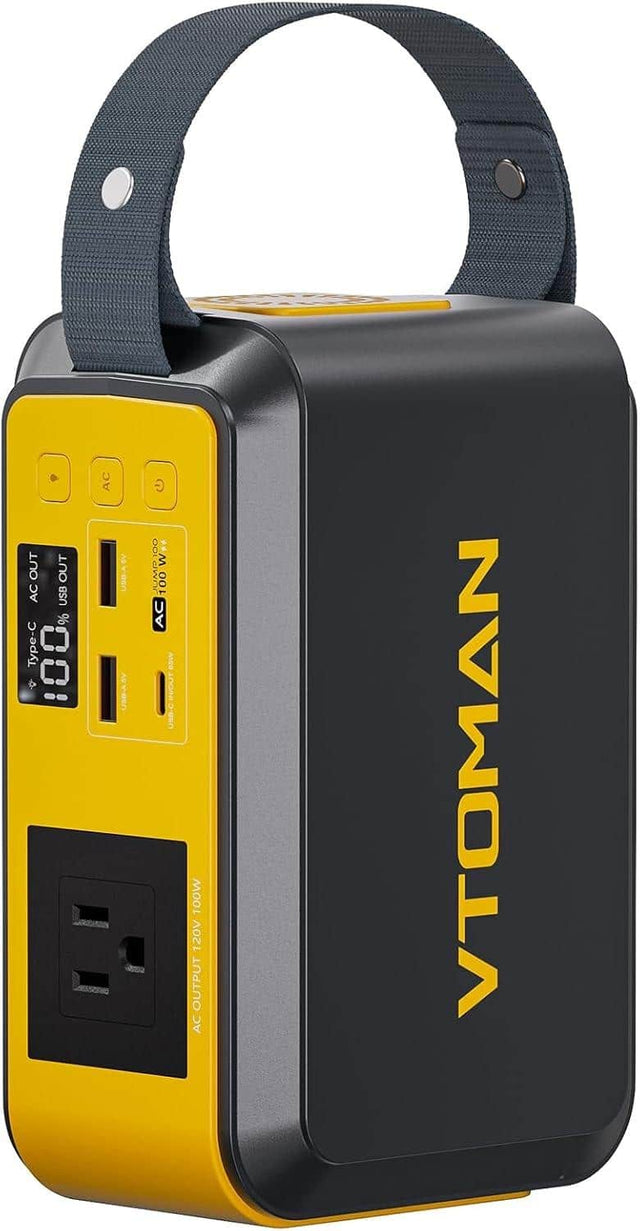 OUT OUT AC USB % Type-C 00:  AC BV USB BV LEWES G JUMP1OO W++ JUN 100 AC eSW INFOUT USB-C 100W 120V OUTPUT AC VTOMAN