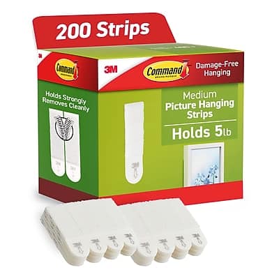 Command - Medium Hanging Strip, 200 Strips/Pack - White