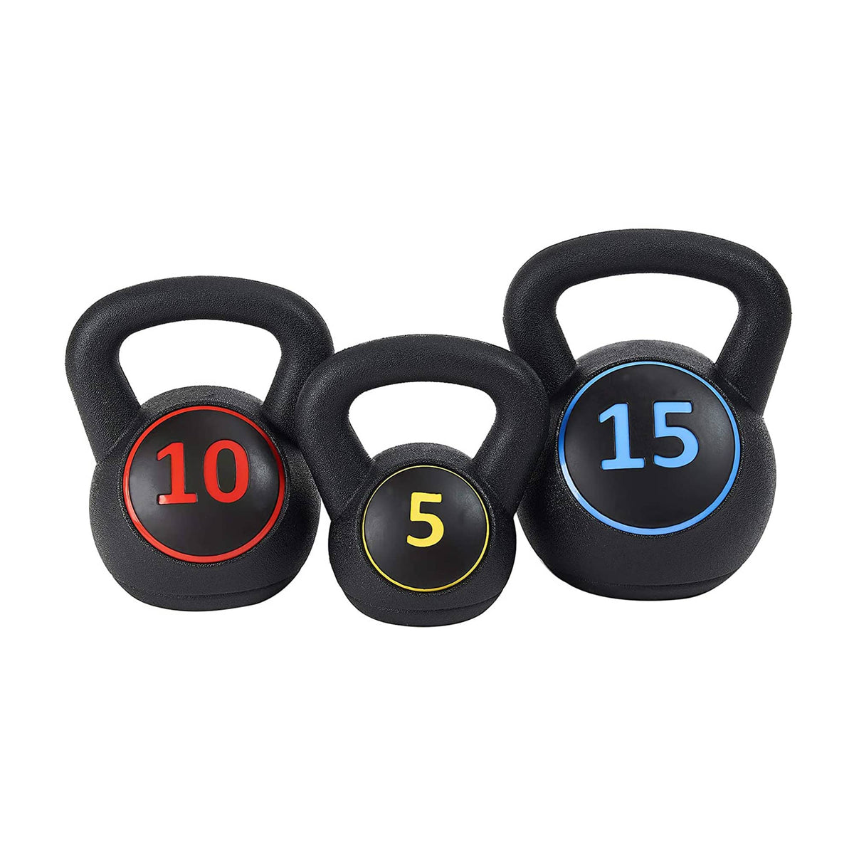 BalanceFrom Fitness - BalanceFrom Wide Grip Kettlebell Fitness Exercise Weights, 5, 10, and 15 Pounds - Black