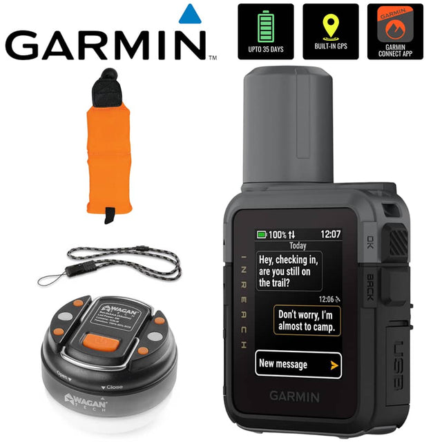 GARMIN™ UPTO 35 DAYS BUILT-IN GPS GARMIN CONNECT APP

WAGAN TECH

100% N 12:07 Today
Hey, checking in, are you still on the trail?

12:06 Don't worry, I'm almost to camp.

New message

GARMIN BACK USE